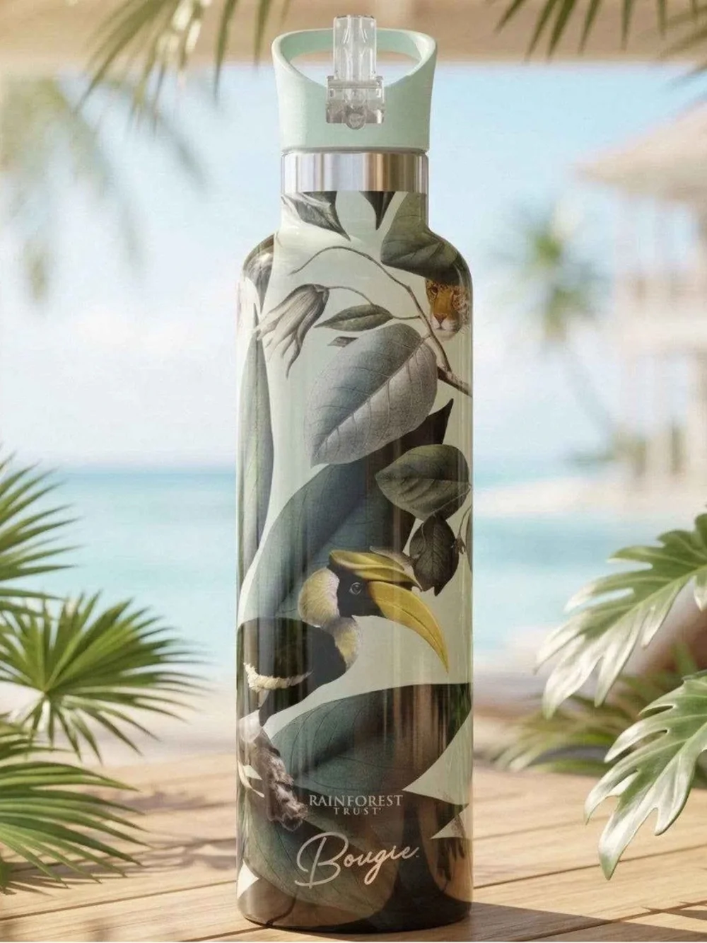 Bougie double walled insulated water bottle/Rainforest Trust/wild creatures/25oz